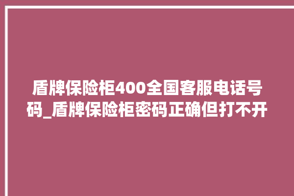 盾牌保险柜400全国客服电话号码_盾牌保险柜密码正确但打不开 。保险柜