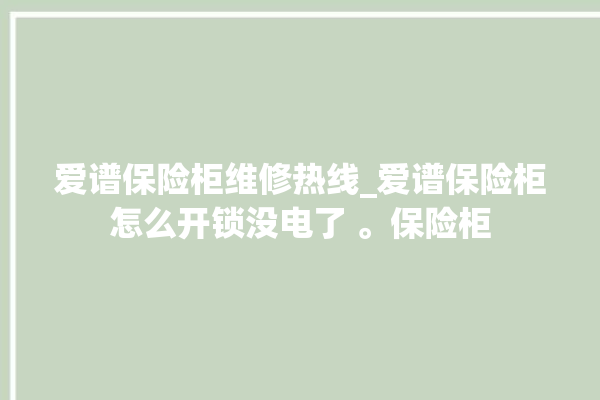 爱谱保险柜维修热线_爱谱保险柜怎么开锁没电了 。保险柜