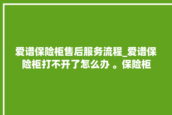 爱谱保险柜售后服务流程_爱谱保险柜打不开了怎么办 。保险柜