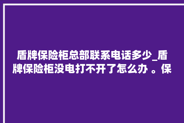 盾牌保险柜总部联系电话多少_盾牌保险柜没电打不开了怎么办 。保险柜