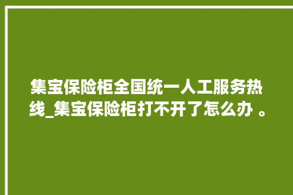 集宝保险柜全国统一人工服务热线_集宝保险柜打不开了怎么办 。保险柜