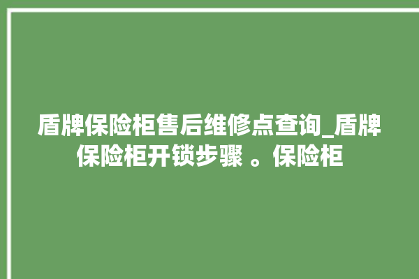 盾牌保险柜售后维修点查询_盾牌保险柜开锁步骤 。保险柜