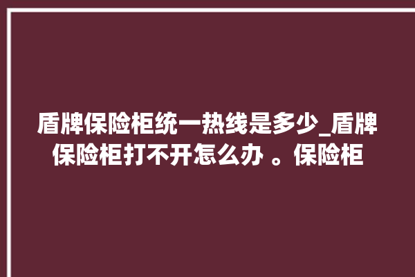 盾牌保险柜统一热线是多少_盾牌保险柜打不开怎么办 。保险柜