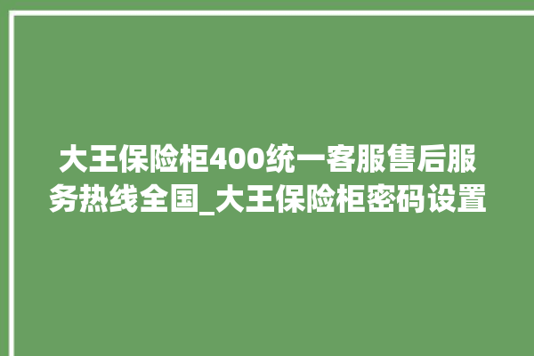 大王保险柜400统一客服售后服务热线全国_大王保险柜密码设置 。保险柜