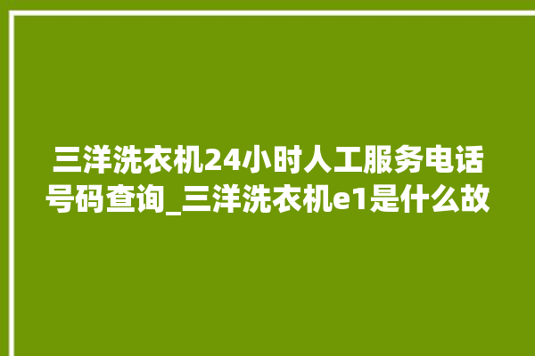 三洋洗衣机24小时人工服务电话号码查询_三洋洗衣机e1是什么故障 。洗衣机