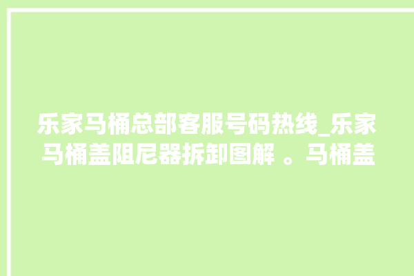 乐家马桶总部客服号码热线_乐家马桶盖阻尼器拆卸图解 。马桶盖