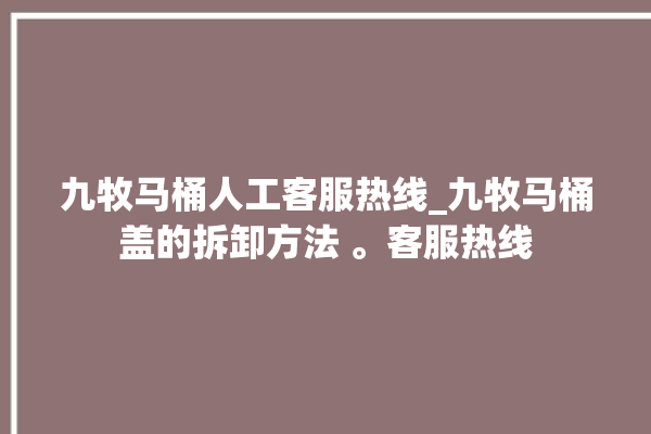 九牧马桶人工客服热线_九牧马桶盖的拆卸方法 。客服热线