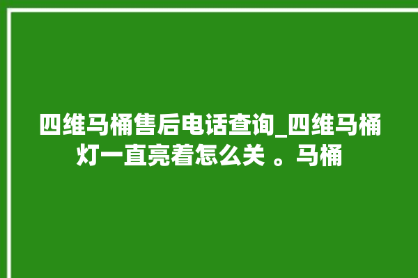 四维马桶售后电话查询_四维马桶灯一直亮着怎么关 。马桶