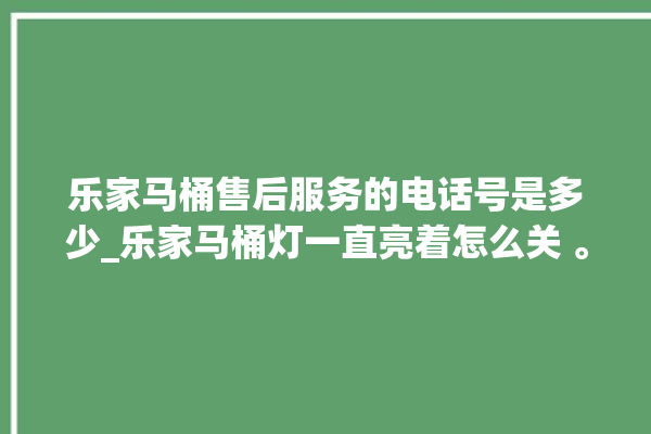 乐家马桶售后服务的电话号是多少_乐家马桶灯一直亮着怎么关 。马桶