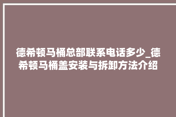 德希顿马桶总部联系电话多少_德希顿马桶盖安装与拆卸方法介绍 。马桶盖