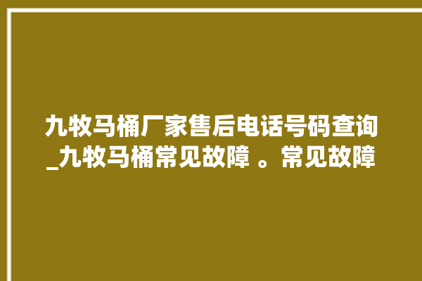 九牧马桶厂家售后电话号码查询_九牧马桶常见故障 。常见故障