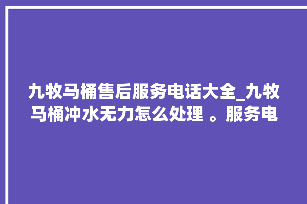 九牧马桶售后服务电话大全_九牧马桶冲水无力怎么处理 。服务电话