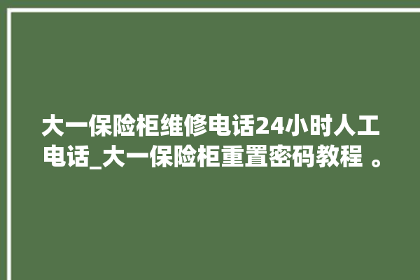 大一保险柜维修电话24小时人工电话_大一保险柜重置密码教程 。保险柜