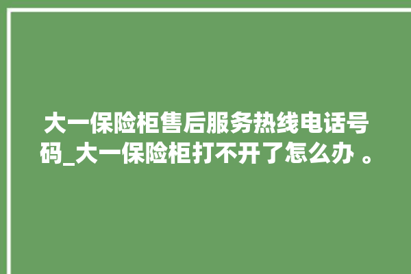 大一保险柜售后服务热线电话号码_大一保险柜打不开了怎么办 。保险柜