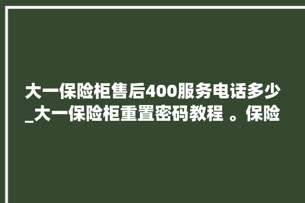 大一保险柜售后400服务电话多少_大一保险柜重置密码教程 。保险柜