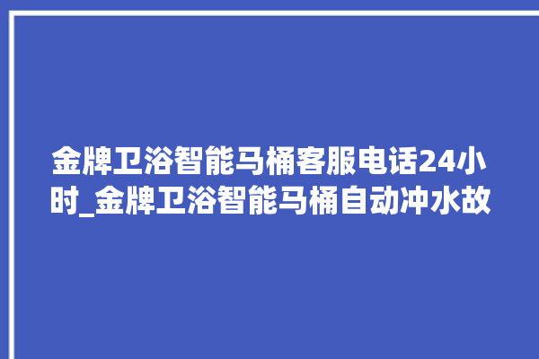 金牌卫浴智能马桶客服电话24小时_金牌卫浴智能马桶自动冲水故障 。马桶