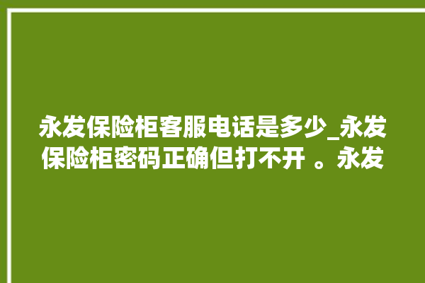 永发保险柜客服电话是多少_永发保险柜密码正确但打不开 。永发