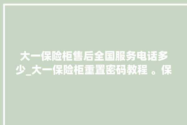 大一保险柜售后全国服务电话多少_大一保险柜重置密码教程 。保险柜