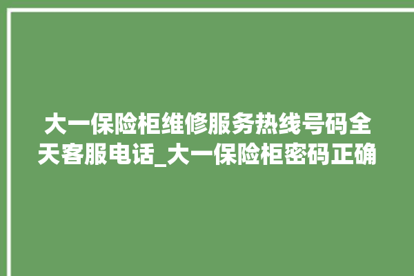 大一保险柜维修服务热线号码全天客服电话_大一保险柜密码正确但打不开 。保险柜