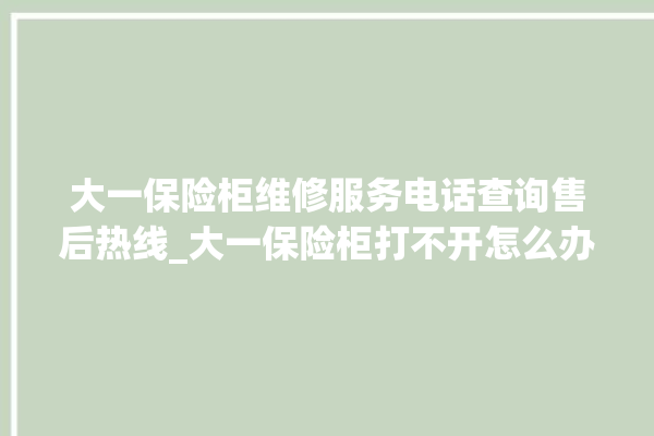 大一保险柜维修服务电话查询售后热线_大一保险柜打不开怎么办 。保险柜