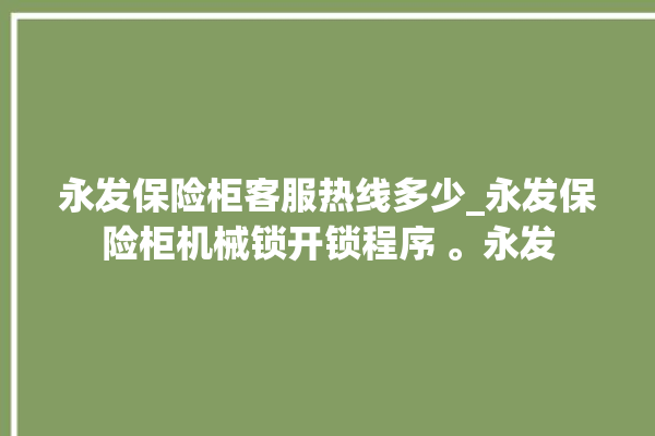 永发保险柜客服热线多少_永发保险柜机械锁开锁程序 。永发