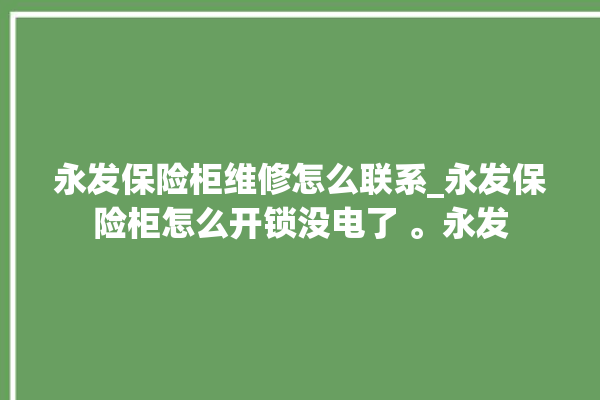 永发保险柜维修怎么联系_永发保险柜怎么开锁没电了 。永发