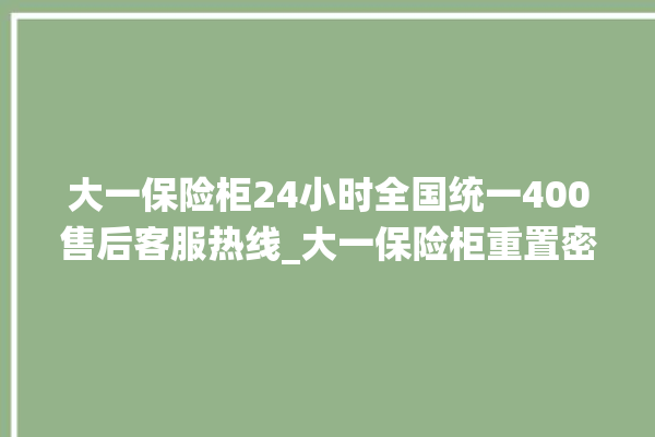 大一保险柜24小时全国统一400售后客服热线_大一保险柜重置密码教程 。保险柜