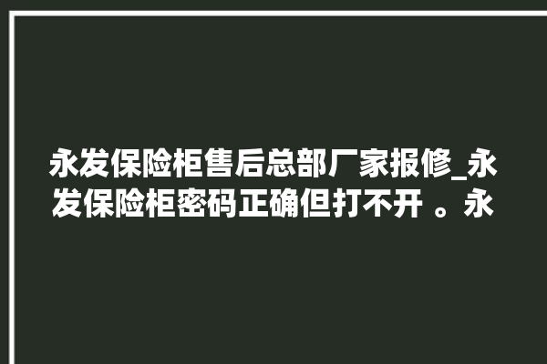 永发保险柜售后总部厂家报修_永发保险柜密码正确但打不开 。永发