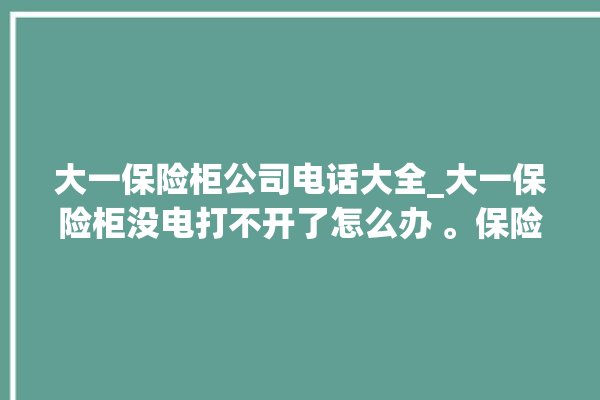 大一保险柜公司电话大全_大一保险柜没电打不开了怎么办 。保险柜