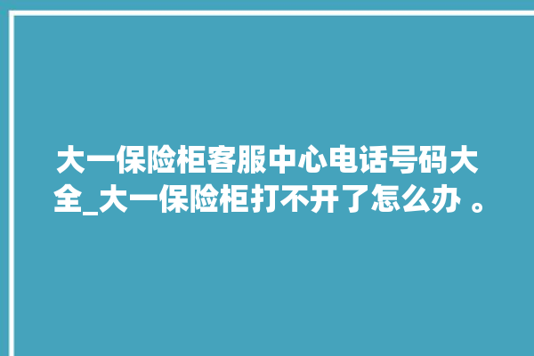 大一保险柜客服中心电话号码大全_大一保险柜打不开了怎么办 。保险柜