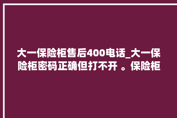 大一保险柜售后400电话_大一保险柜密码正确但打不开 。保险柜