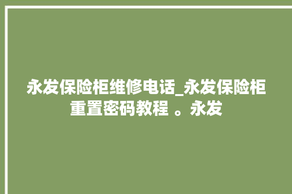 永发保险柜维修电话_永发保险柜重置密码教程 。永发