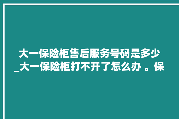 大一保险柜售后服务号码是多少_大一保险柜打不开了怎么办 。保险柜