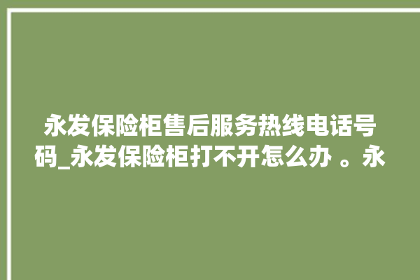 永发保险柜售后服务热线电话号码_永发保险柜打不开怎么办 。永发