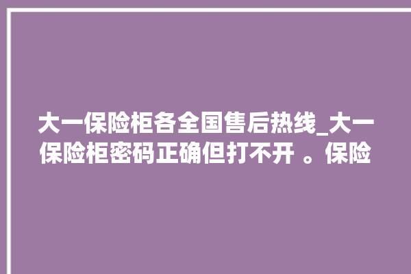 大一保险柜各全国售后热线_大一保险柜密码正确但打不开 。保险柜