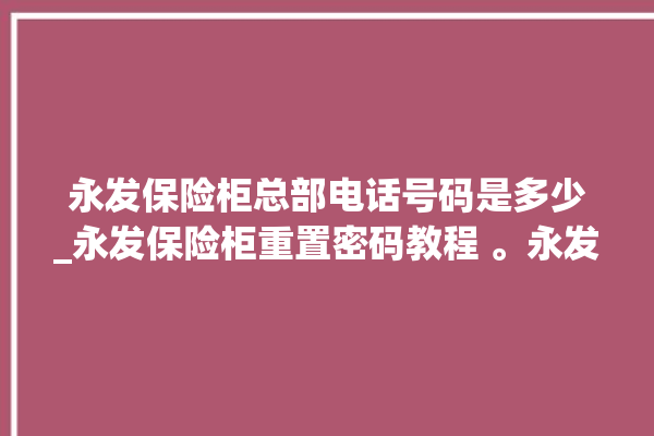 永发保险柜总部电话号码是多少_永发保险柜重置密码教程 。永发