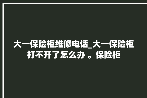 大一保险柜维修电话_大一保险柜打不开了怎么办 。保险柜