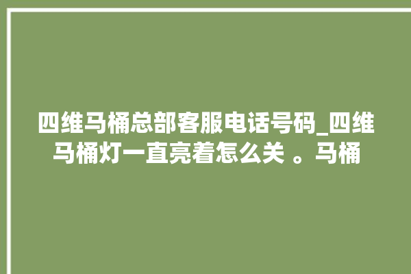 四维马桶总部客服电话号码_四维马桶灯一直亮着怎么关 。马桶