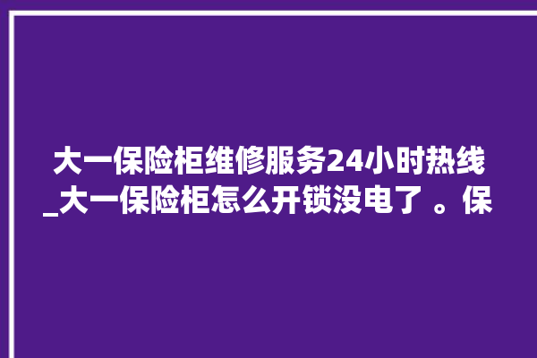 大一保险柜维修服务24小时热线_大一保险柜怎么开锁没电了 。保险柜