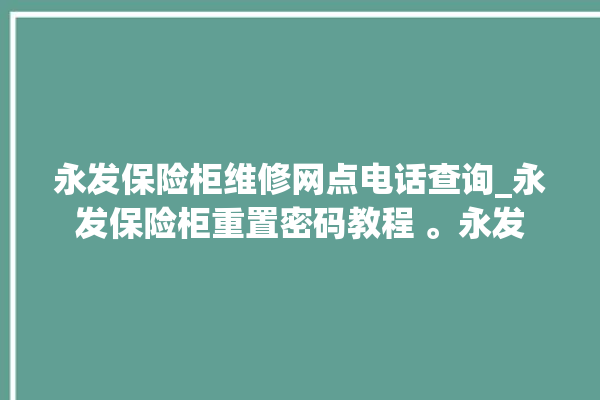 永发保险柜维修网点电话查询_永发保险柜重置密码教程 。永发