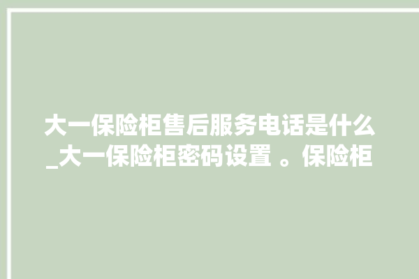 大一保险柜售后服务电话是什么_大一保险柜密码设置 。保险柜