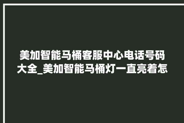 美加智能马桶客服中心电话号码大全_美加智能马桶灯一直亮着怎么关 。马桶