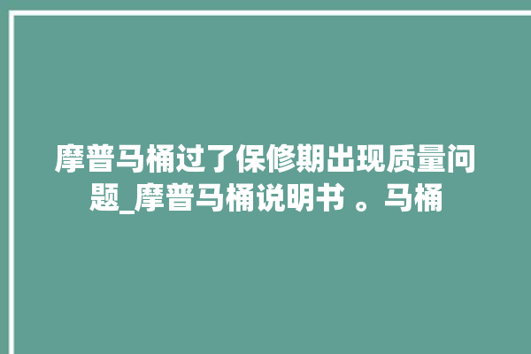 摩普马桶过了保修期出现质量问题_摩普马桶说明书 。马桶