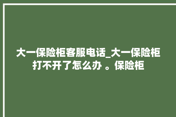 大一保险柜客服电话_大一保险柜打不开了怎么办 。保险柜