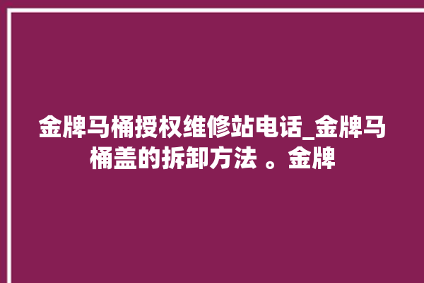 金牌马桶授权维修站电话_金牌马桶盖的拆卸方法 。金牌