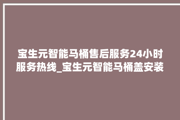 宝生元智能马桶售后服务24小时服务热线_宝生元智能马桶盖安装与拆卸方法介绍 。智能