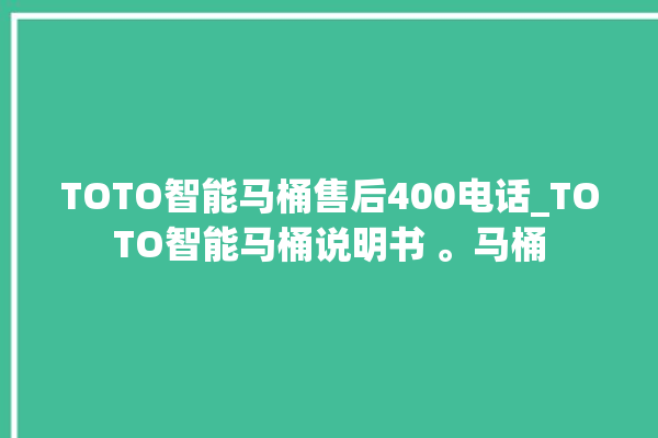 TOTO智能马桶售后400电话_TOTO智能马桶说明书 。马桶