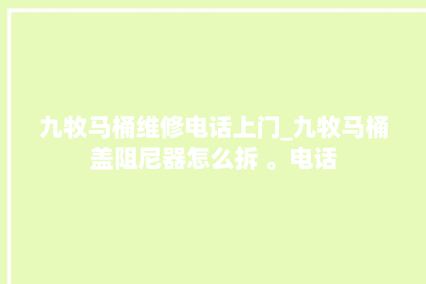 九牧马桶维修电话上门_九牧马桶盖阻尼器怎么拆 。电话