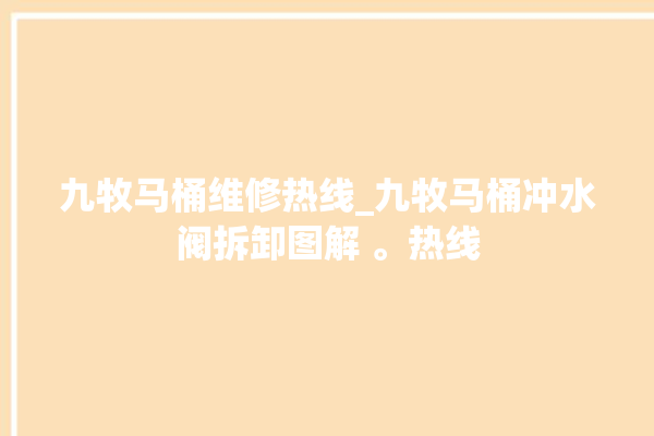 九牧马桶维修热线_九牧马桶冲水阀拆卸图解 。热线