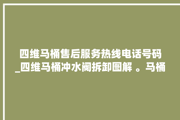 四维马桶售后服务热线电话号码_四维马桶冲水阀拆卸图解 。马桶